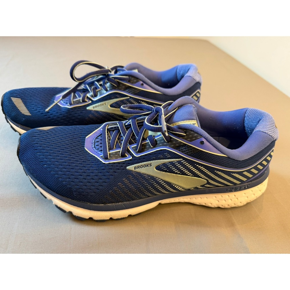 Brooks Ghost 12 Womens Running Shoes Navy Blue 1203051B413 Size 9.5 B